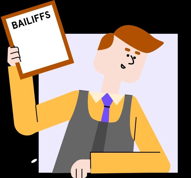 bailiff holding clipboard