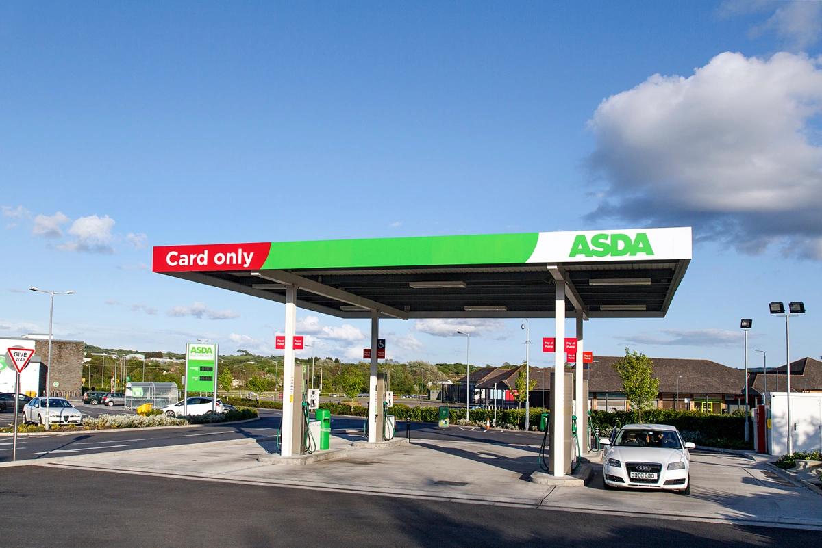 An Asda filling station forecourt
