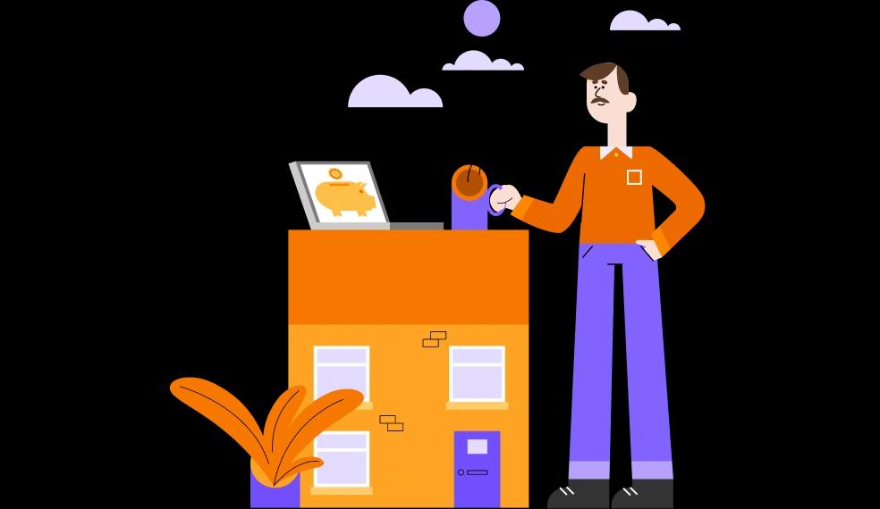 man at desk with coffee