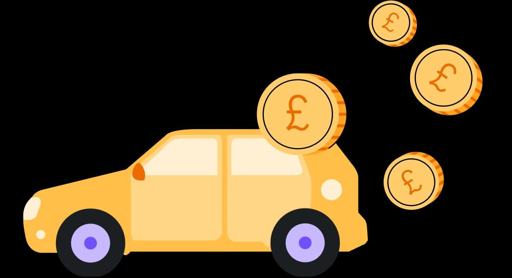 illustration of car and coins
