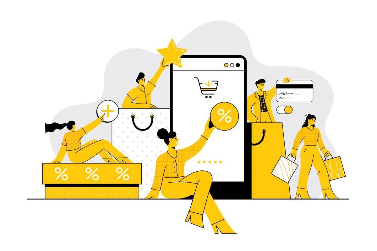 Illustration of online shopping